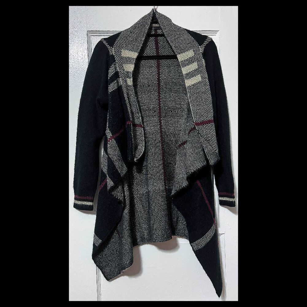 JohnFashion Sweater Womens Colorblock Long Sleeve Open Front Cardigan XL EUC